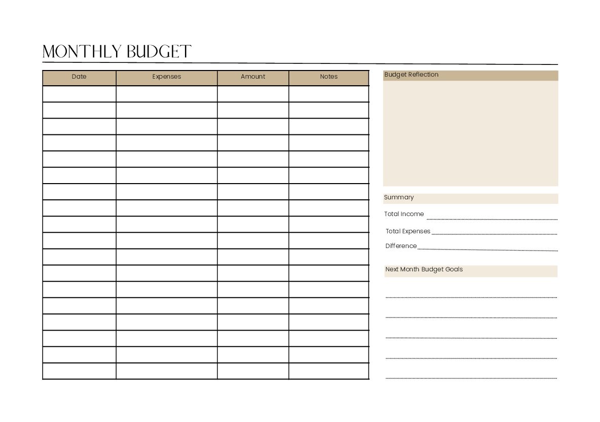 Monthly Budget Planner - Clipmatic