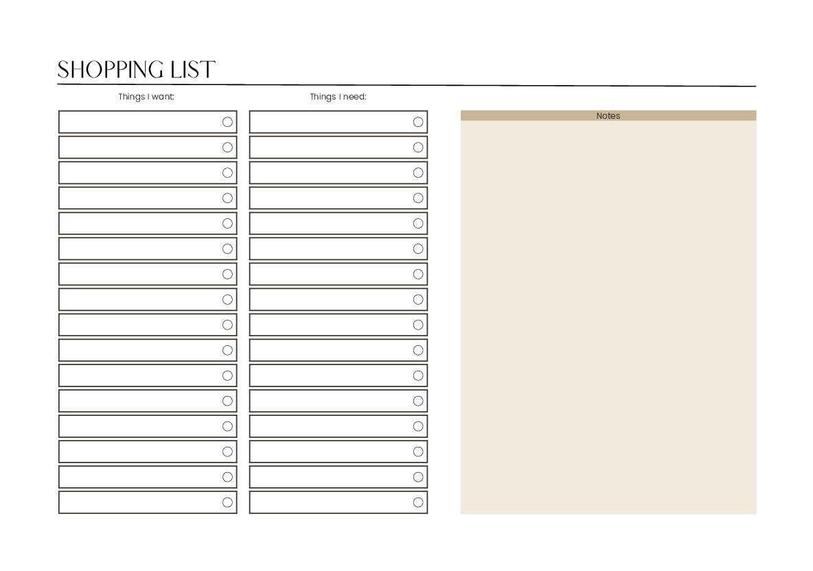 Shopping List