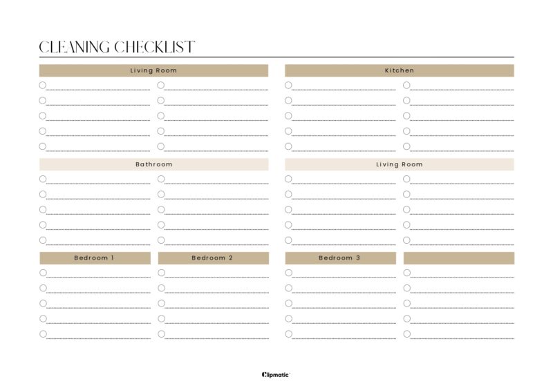 Cleaning Checklist