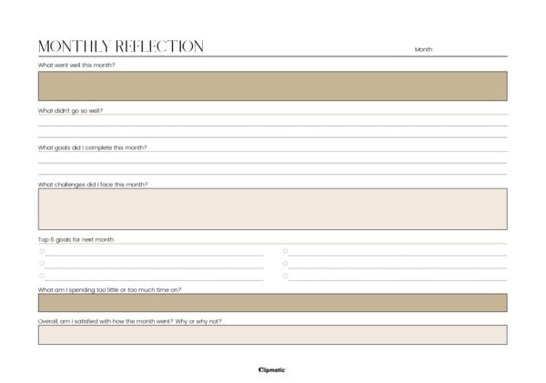 Monthly Reflection
