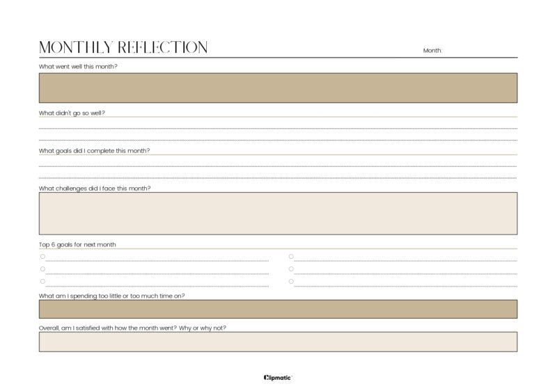 Monthly Reflection