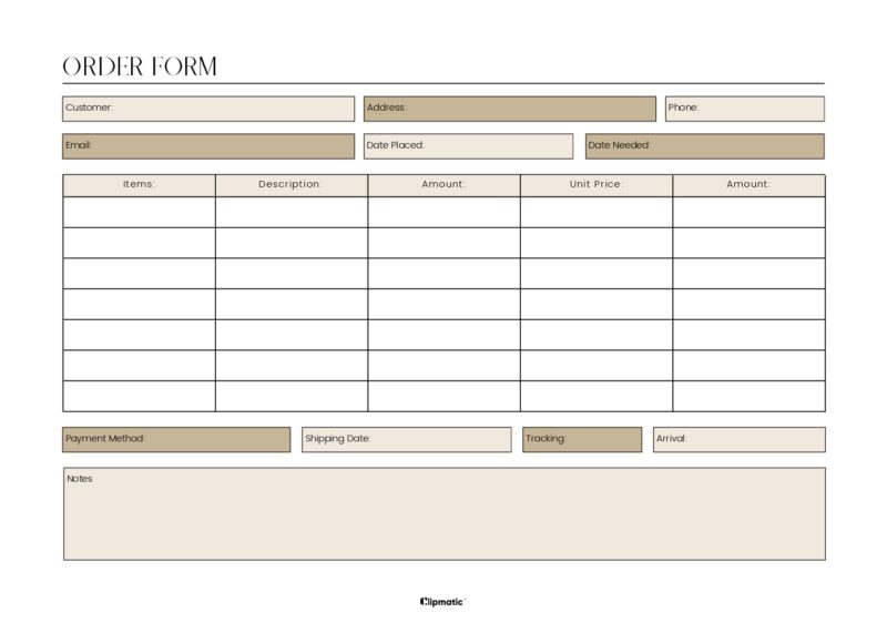Order Form