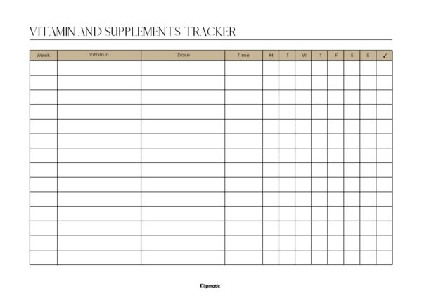 Vitamin and Supplements Tracker