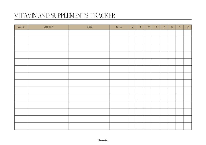 Vitamin and Supplements Tracker