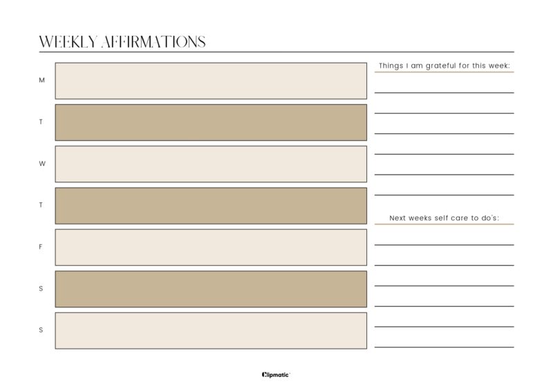 Weekly Affirmations