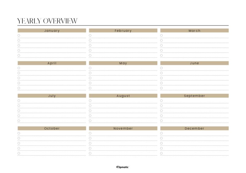Yearly Overview